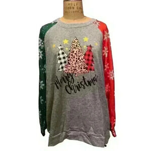 Women’s Plus Size Merry Christmas Pullover Sweatshirt Size 2XL